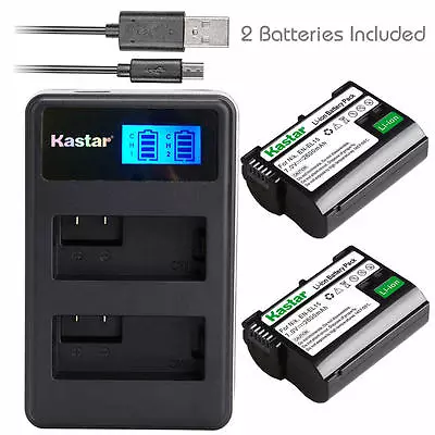 Kastar EL15 Battery& LCD DUAL Charger For Nikon D600 D610 D750 D800 D800E D7000 • $11.59