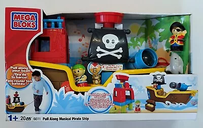 Mega Bloks Pirates! Pull Along Musical Pirate Ship (6611) - 20 Piece Boxed Set • $84.29
