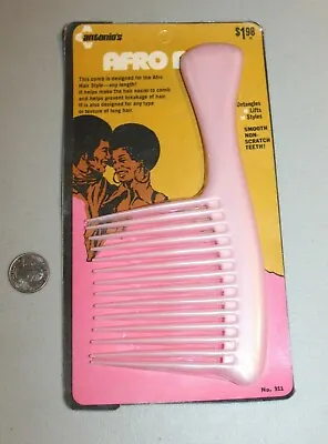 New VTG 1970s Antonios Afro Pick Rake #911 King NOS Pink Comb Disco Hipster RARE • $19.99