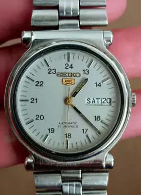 Pre-owned Vintage Seiko 5 Grey Dial Cal 6319 Automatic Men Day Date • £45