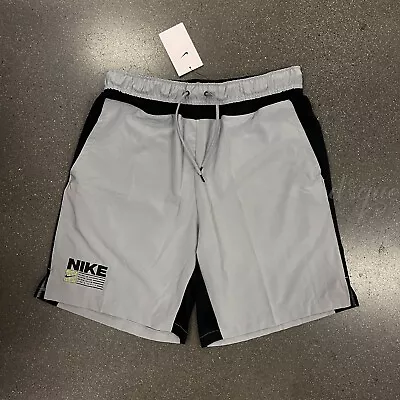 NWT Nike DQ1925-077 Men Dri-FIT Flex Training Shorts Standard Grey Black Size M • $34.95