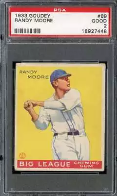 1933 Goudey #69 Randy Moore Psa 2 (rc) Bos Braves *ds14181 • $95