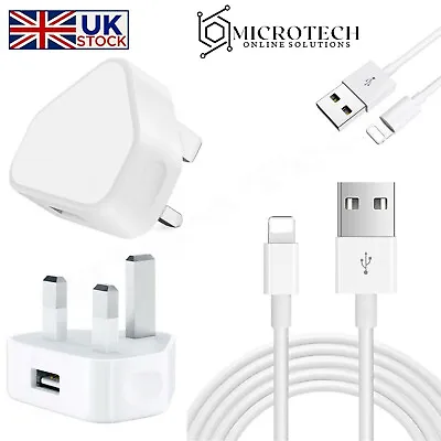 USB Charging Cable Charger CE UK Plug For IPhone X XR XS Max SE 5 6s 8 7 Plus • £5.99