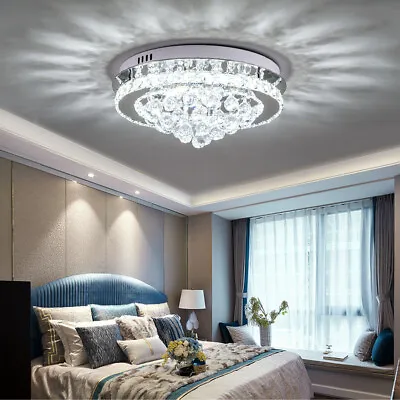 Modern Living Room Lights Crystal LED Ceiling Light Chandelier CoolWhite Pendant • £49.99