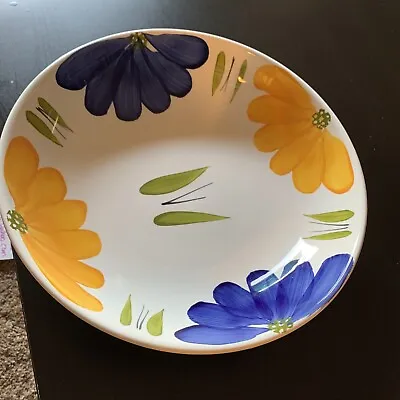Maxam Italy Hand Painted Daisy Floral Round Large 13  Pasta Salad Bowl • $28
