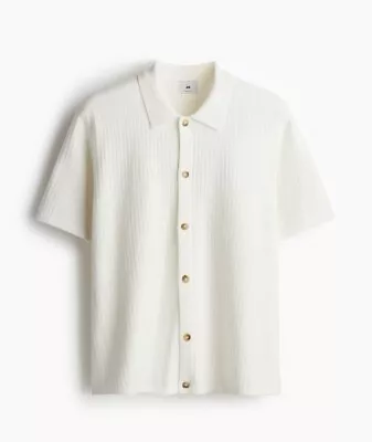 H&M Regular Fit Rib-knit Polo Shirt Size Large • $45