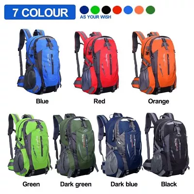 Hiking Backpack Bag Camping Travel Outdoor Luggage Rucksack Waterproof 40L Large • $20.81