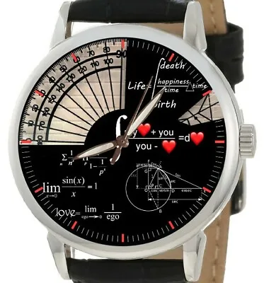The Mathematics Of Love Calculus Trigonometry Cool Math Nerd Hearts Wrist Watch • $119.99