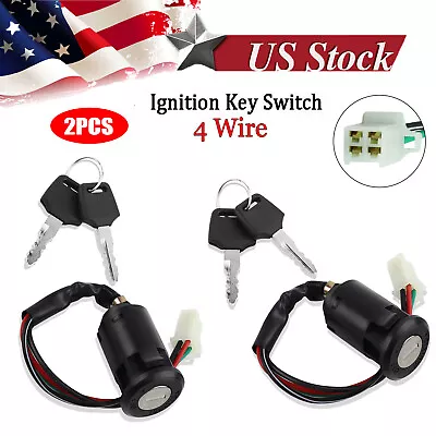 Universal Motorcycle Ignition Switch Key Black For Honda Yamaha Kawasaki Suzuki • $11.24