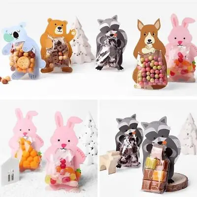 10/50Pcs Animal Cellophane Birthday Party  Candy Sweet Cookie Xmas Gift Bags • £4.16