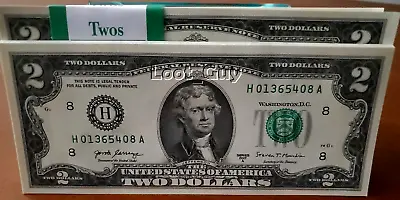 Lot Of 6 NEW Two Dollar Bills $2 - FREE SHIPPING - REAL MONEY • $28.95