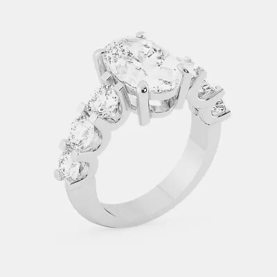 Diamond Engagement Ring VS1 Color F 4 Ct Lab Created 14k White Gold IGI Special • £3920.85