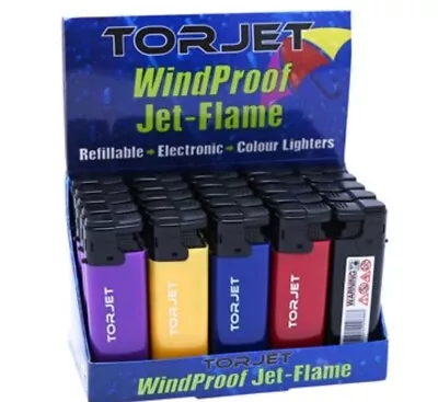 TORJET WINDPROOF JET FLAME REFILLABLE ELECTRONIC LIGHTER Jet Lighter Flame 🔥 • £1.99