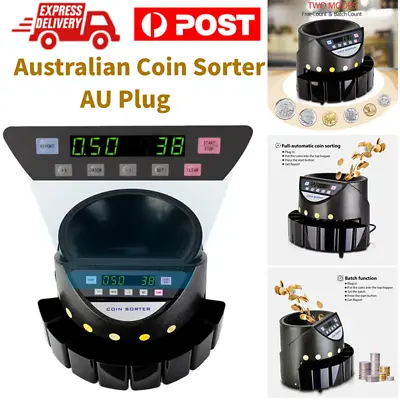 Australian Coin Sorter LED DIS Automatic Electronic Counter Machine 2 Modes AUS • $179.99