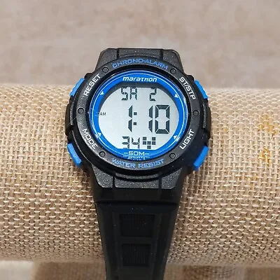 Marathon By Timex Mens 50m Black Digital Quartz Alarm Chrono Watch New Battery • $17.95