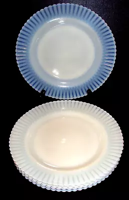 6 Petalware MacBeth Evans Glass Cremax Cream Opalescent Dinner Plates 9 1/16  • $29.95