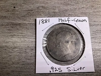 1881 United Kingdom Queen Victoria 1/2 Crown .925 Silver Coin-022724-0059 • $24.95