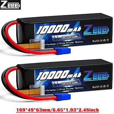 2x Zeee 6S Lipo Battery 10000mAh 22.2V 120C EC5 For RC Car Truck Tank RC Hobbies • £290.99