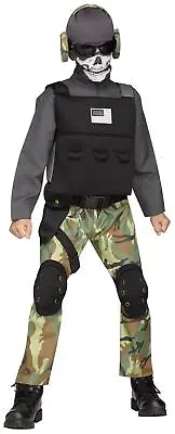 Skull Soldier Soldat Crane Military Child Costume Large 12-14 • $37.99