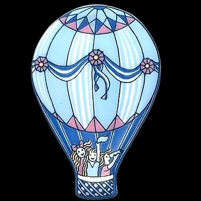 Vintage - Signed - Michaela Frey - Girls Hot Air Balloon Brooch Pin • $46
