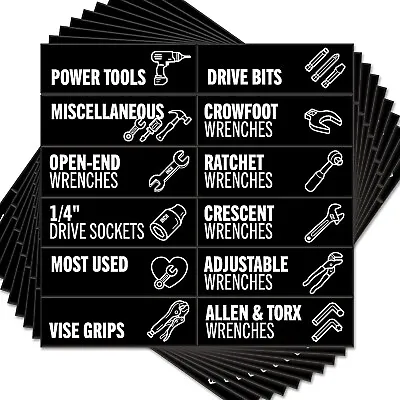 Toolbox Organization Magnetic Labels 80 Large Tool Chest Organizer Labels New • $27.11