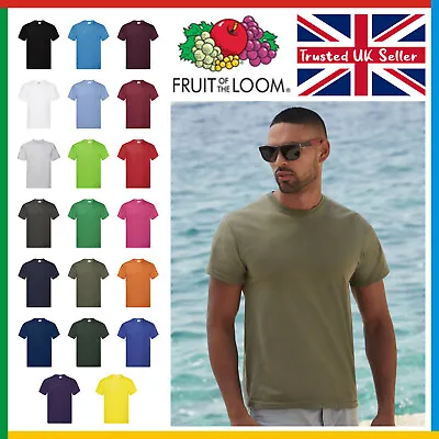 Mens Plain T-Shirt / Fruit Of The Loom Original Tee / New Value Blank T Shirt • £2.35