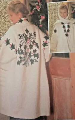 **Vintage Knitting Pattern**Ladies Coat**Christmas/Winter/Holly Design** • £1.59