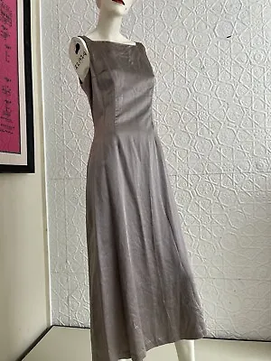 Vintage Y2K-90s Slipdress-silver-lavender-Sheath-evening-sexy-prom-maxi-minimal • $28