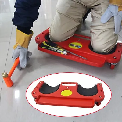 Knee Pad Rolling Wheels Padded Knee Creeper Fit Install Floor Tiles Tools Red • $40