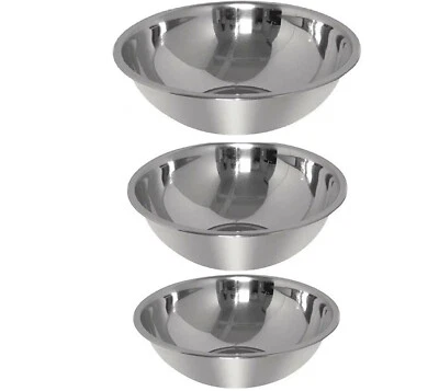 £8.09 • Buy Stainless Steel Catering Washing Mixing Bowl Flat Base DEE  Cooking Baking Food
