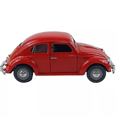 1955 Volkswagen Beetle Car Red SS 7707 Diecast Collectible Model Scale 1:24 • $24.99