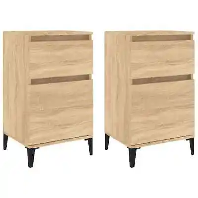 2x Wooden Bedside Tables Drawers Storage Side Cabinets Bedroom Nightstand Oak • $127.58