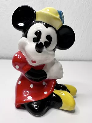 Vintage Disney MINNIE MOUSE Porcelain Figurine Red Dot Dress 3  Made In Malaysia • $14