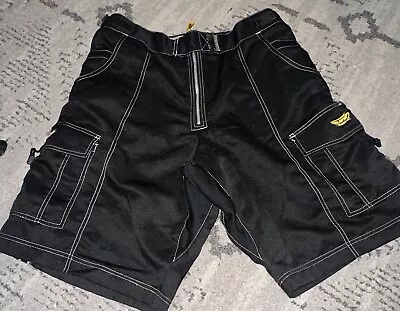 Vintage JT Racing Paintball Shorts Men 36 Black Cargo Mid-Rise PU Coated Outdoor • $34.99