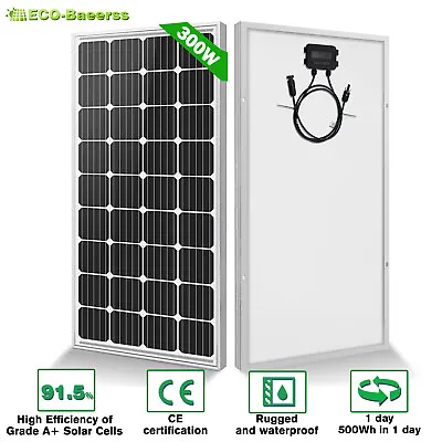 100W 200W 300W Watt 12V Monocrystalline Solar Panel For RV Home Rooftop Off Grid • $160.50
