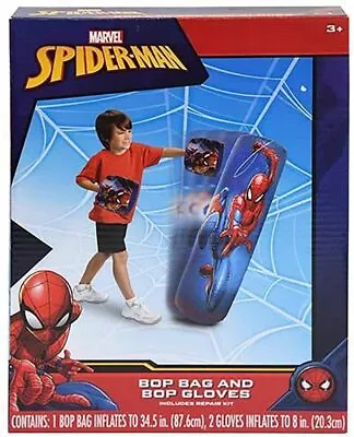 Spider-Man Inflatable Bop Bag & Bop Gloves Set - Kids Punching Bag Kit - 34.5  • $20.77