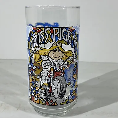 Miss Piggy Motorcycle The Great Muppet Caper McDonalds Collector Glass  1981 Vtg • $6.99