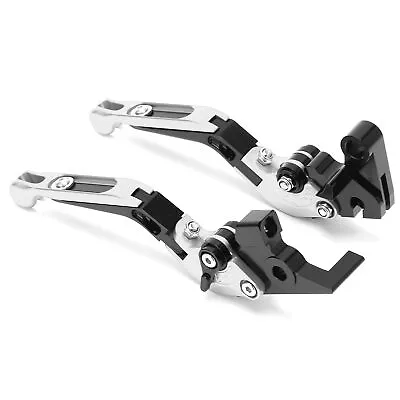 Silver 2pcs Motorcycle Brake Clutch Levers Adjustable CNC Aluminium Alloy For YA • $29.67