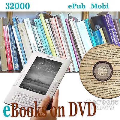 KINDLE EBOOKS 32000 For E Reader In MOBI PDF 2 DVDs EReader Novels E Books • $11.90