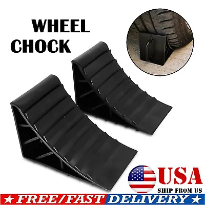 X2 Tire Stopper Wheel Chocks Blocks Heavy Duty For Car Camper Trailer Truck Rv • $14.92