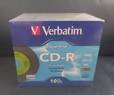 Verbatim Digital Vinyl CD-R 10 Pack New Sealed • $24.99