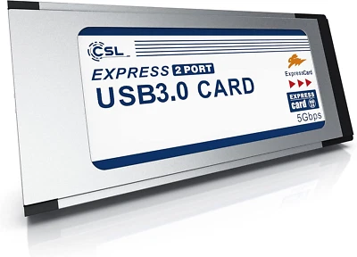 £14.03 • Buy CSL - USB 3.0 Super Speed PCMCIA Express Card 34mm 2 Port Compatible With 7 8 10