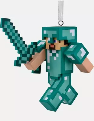 Hallmark Minecraft Steve In Diamond Armor Christmas Ornament • $22.99