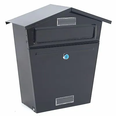 External Wall Mounted Letter Post Mail Box Large Letterbox Mailbox Outdoor Black • £22.50