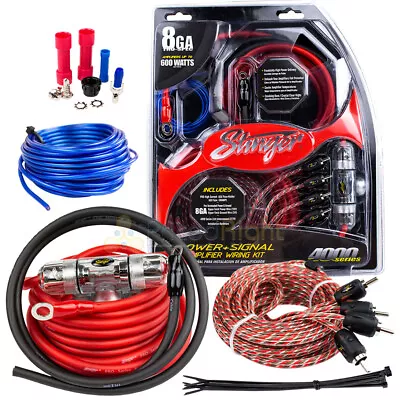 True 8 Gauge AWG 600 Watt Amplifier Wiring Kit Stinger SK4681 Amp Installation • $59.95