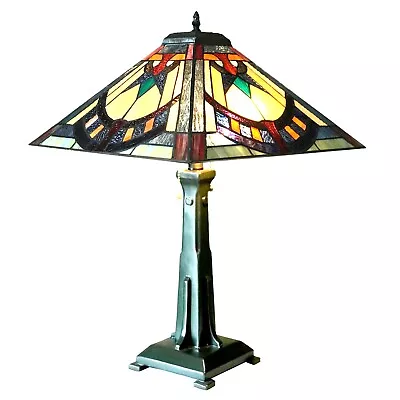 RADIANCE Goods Tiffany-style Mission 2 Light Antique Dark Bronze Table Lamp 16  • $96.44