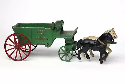 Antique 1920's Kenton Cast Iron Horse Drawn Working Sand & Gravel Dump Wagon • $29