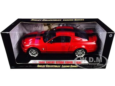 2008 Ford Shelby Mustang Gt500 Super Snake Red 1/18 Shelby Collectibles Sc313 • $66.99