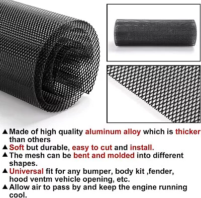 Grill Mesh Aluminium Alloy Car Bumper Vent Metal Rhombic Grille Net Tool UK • £8.45