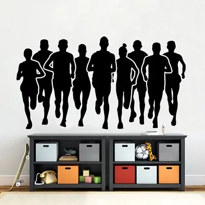 Marathon Runner Wall Sticker Running Sport Run Athletic Club Fitness Poster Gym • $8.35